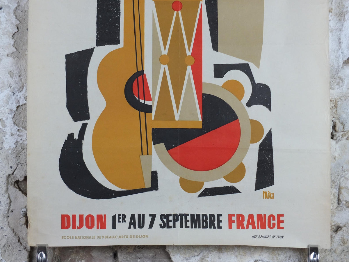 1950s Dijon Jeux d'Automne Internationale Poster, Autumn Games, Music and Dance, Original Vintage French, Advertising, wall art retro decor