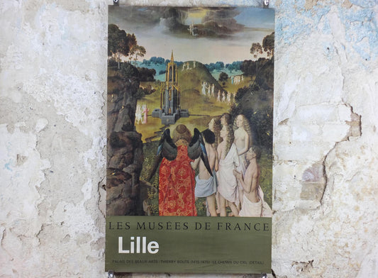 1962 Dirk Bouts Poster, Le Chemin du Ciel, The Way to Heaven, Christian Religion classical Palias des Beaux Arts, Lille, wall art decor