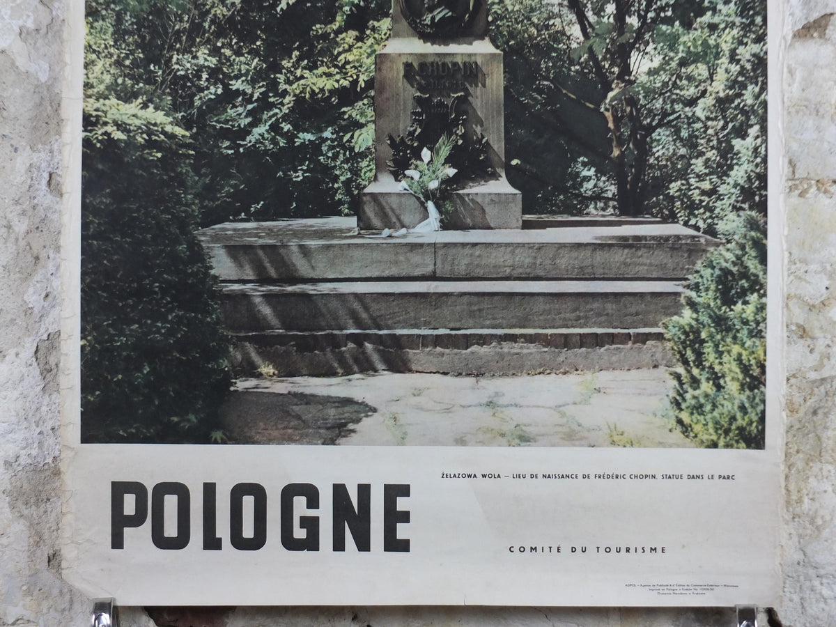 1950 Frederic Chopin Poster, The birth place of Frederic Chopin, Parc à Żelazowa Wola, Poland, travel wall art decor