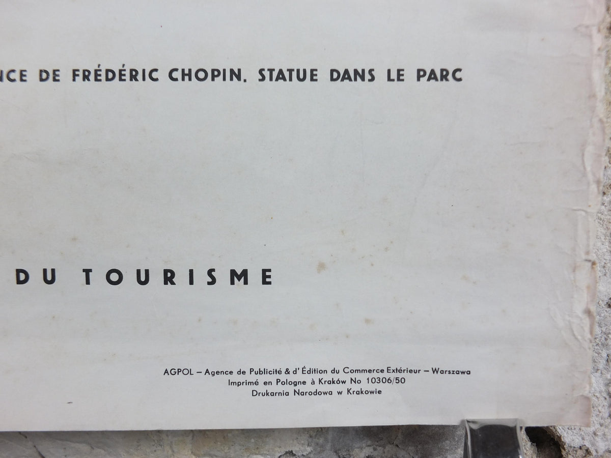 1950 Frederic Chopin Poster, The birth place of Frederic Chopin, Parc à Żelazowa Wola, Poland, travel wall art decor
