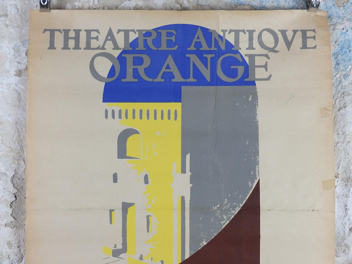 1953 Roman Theatre of Orange Poster, Theatre Antique Orange, by Yves Bonnat, Samson and Delilah, Vaucluse, France, music wall art decor