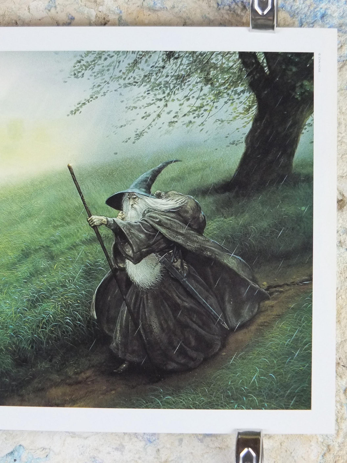 1993 Gandalf Poster, by John Howe, Tolkien - The Fellowship of the Ring, Middle Earth, Lord of the Rings, print wall art decor