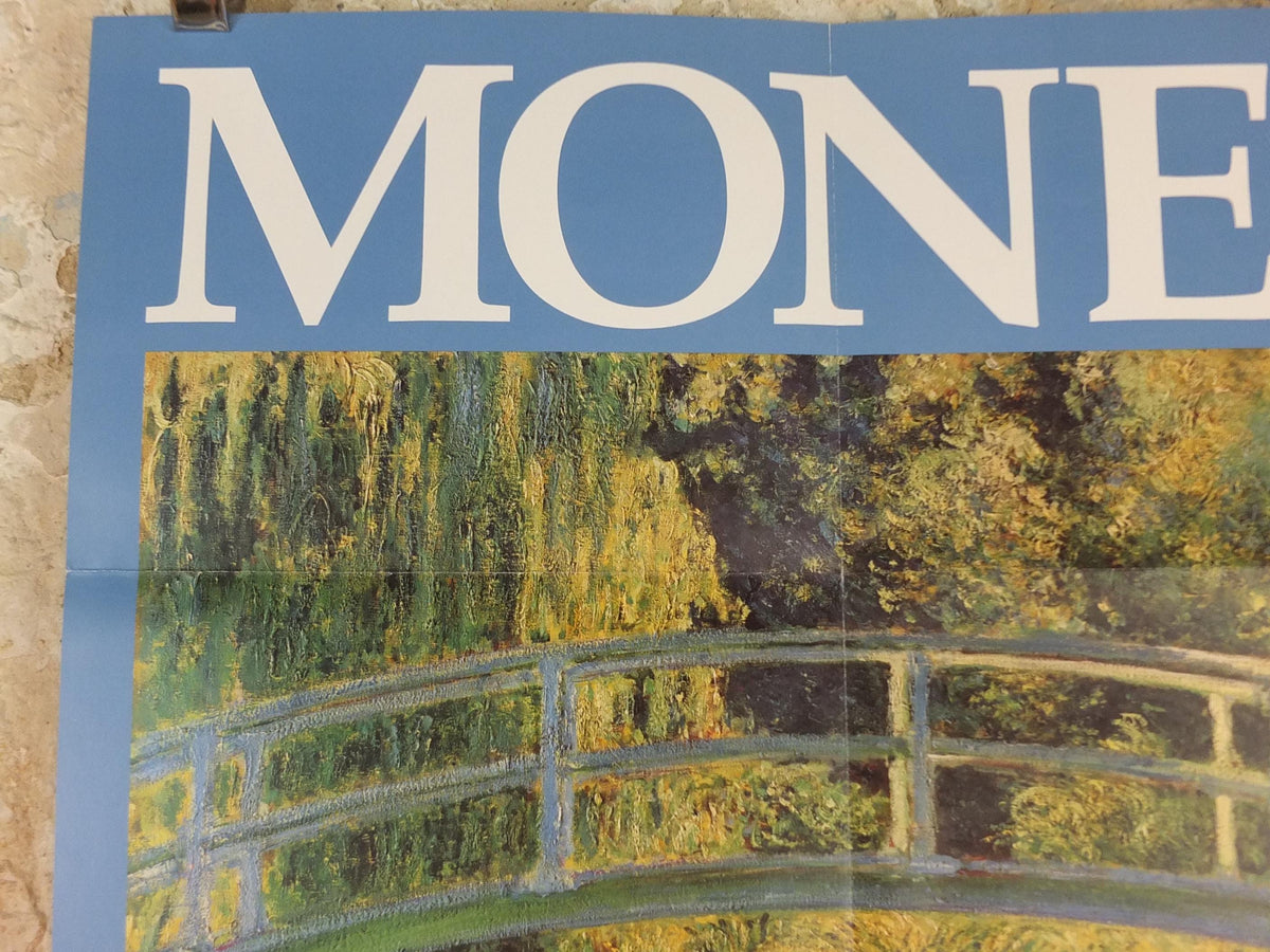 1990 Royal Academy of Arts Poster, Claude Monet, "The Water Lily Pond" Japanese Bridge 1899 Impression gallery exhibition, wall art decor