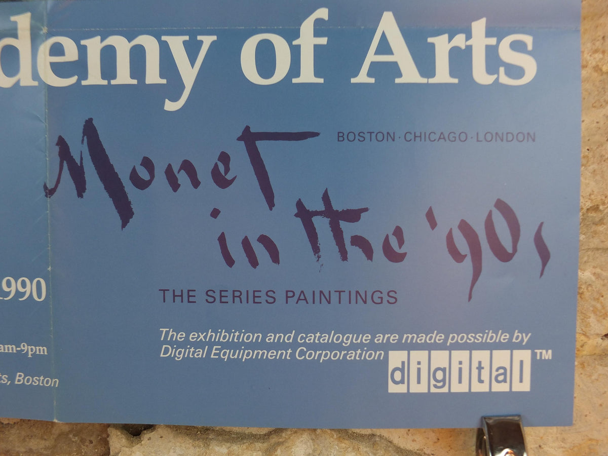 1990 Royal Academy of Arts Poster, Claude Monet, "The Water Lily Pond" Japanese Bridge 1899 Impression gallery exhibition, wall art decor
