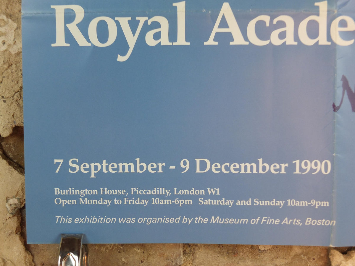 1990 Royal Academy of Arts Poster, Claude Monet, "The Water Lily Pond" Japanese Bridge 1899 Impression gallery exhibition, wall art decor