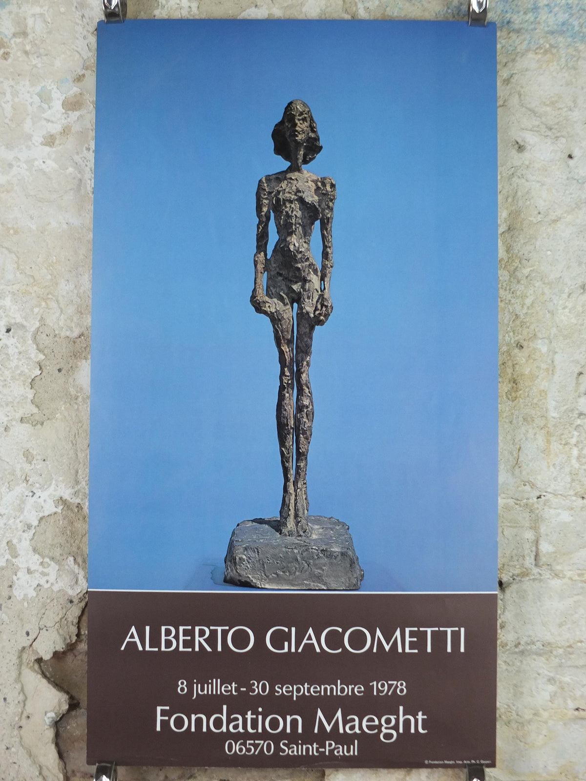 1976 Alberto Giacometti Poster, Annette from Life, bronze sculpture, Fondation Maeght, Modernism, gallery exhibition, wall art decor