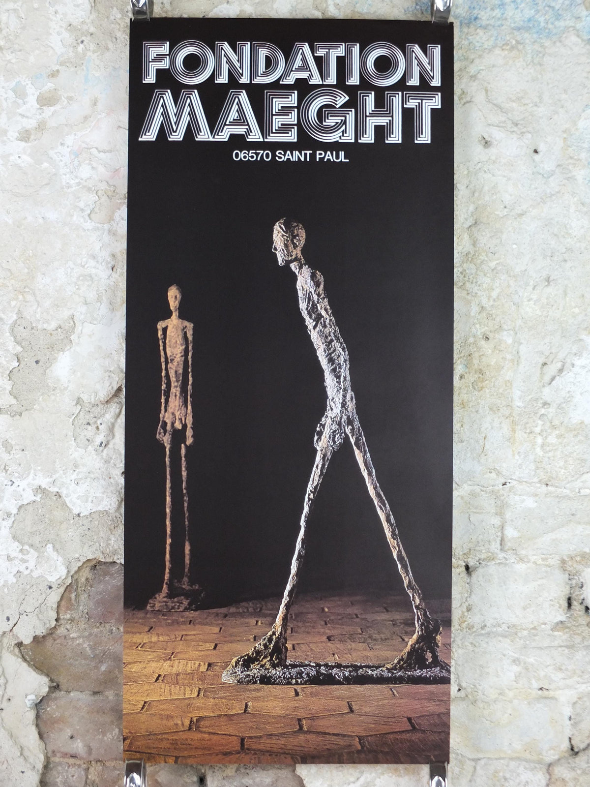1976 Alberto Giacometti Poster, The Walking Man, L'Homme Qui Marche, Fondation Maeght, Modernism, gallery exhibition, wall art decor