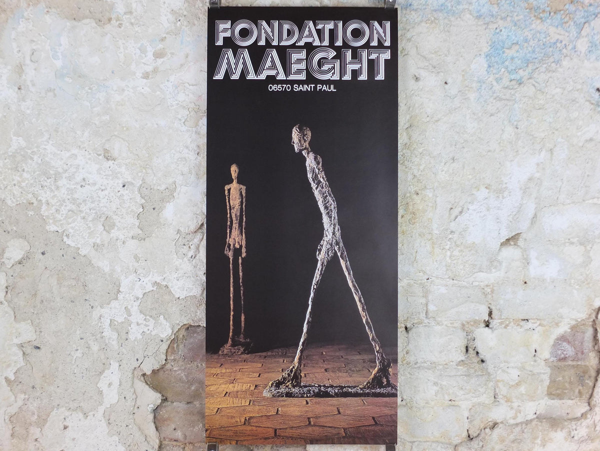 1976 Alberto Giacometti Poster, The Walking Man, L'Homme Qui Marche, Fondation Maeght, Modernism, gallery exhibition, wall art decor