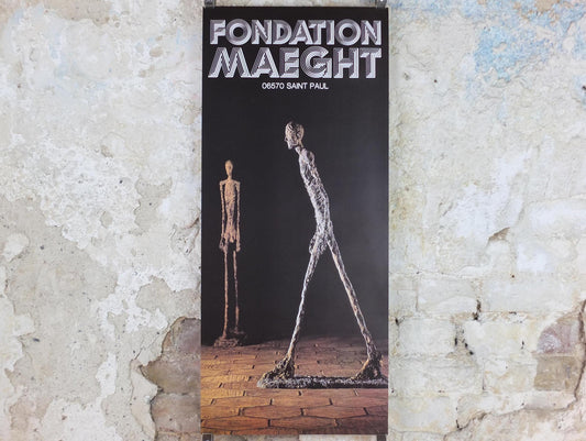 1976 Alberto Giacometti Poster, The Walking Man, L'Homme Qui Marche, Fondation Maeght, Modernism, gallery exhibition, wall art decor