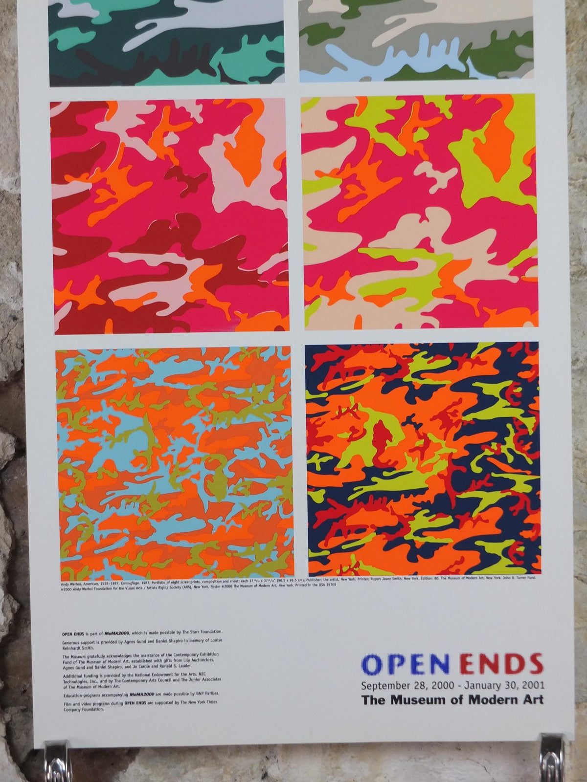 2000 Andy Warhol Poster, Camouflage 1987, MOMA Manhattan New York, Pop Art, Expressionism, Modernism, gallery wall art decor