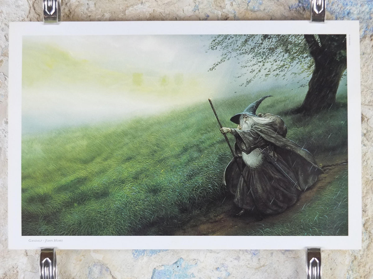 1993 Gandalf Poster, by John Howe, Tolkien - The Fellowship of the Ring, Middle Earth, Lord of the Rings, print wall art decor