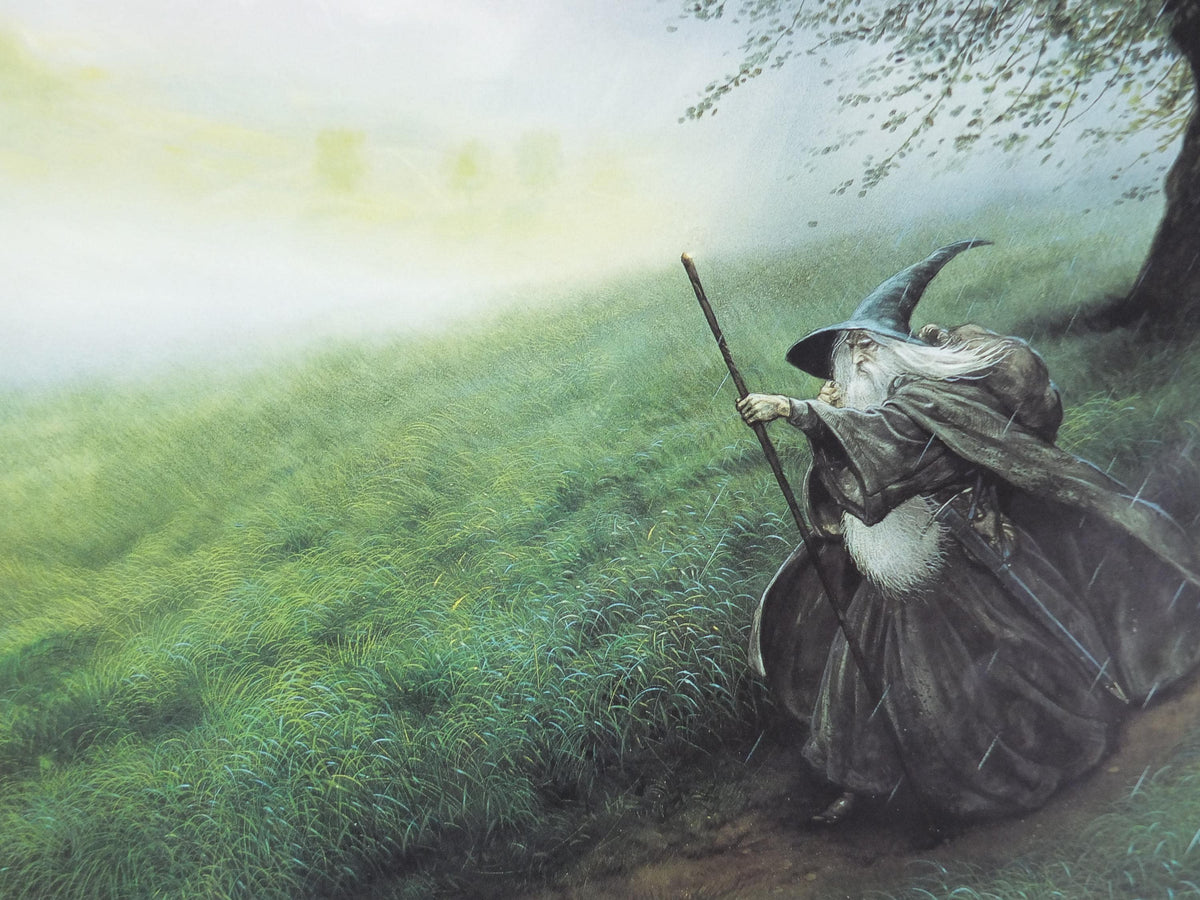 1993 Gandalf Poster, by John Howe, Tolkien - The Fellowship of the Ring, Middle Earth, Lord of the Rings, print wall art decor