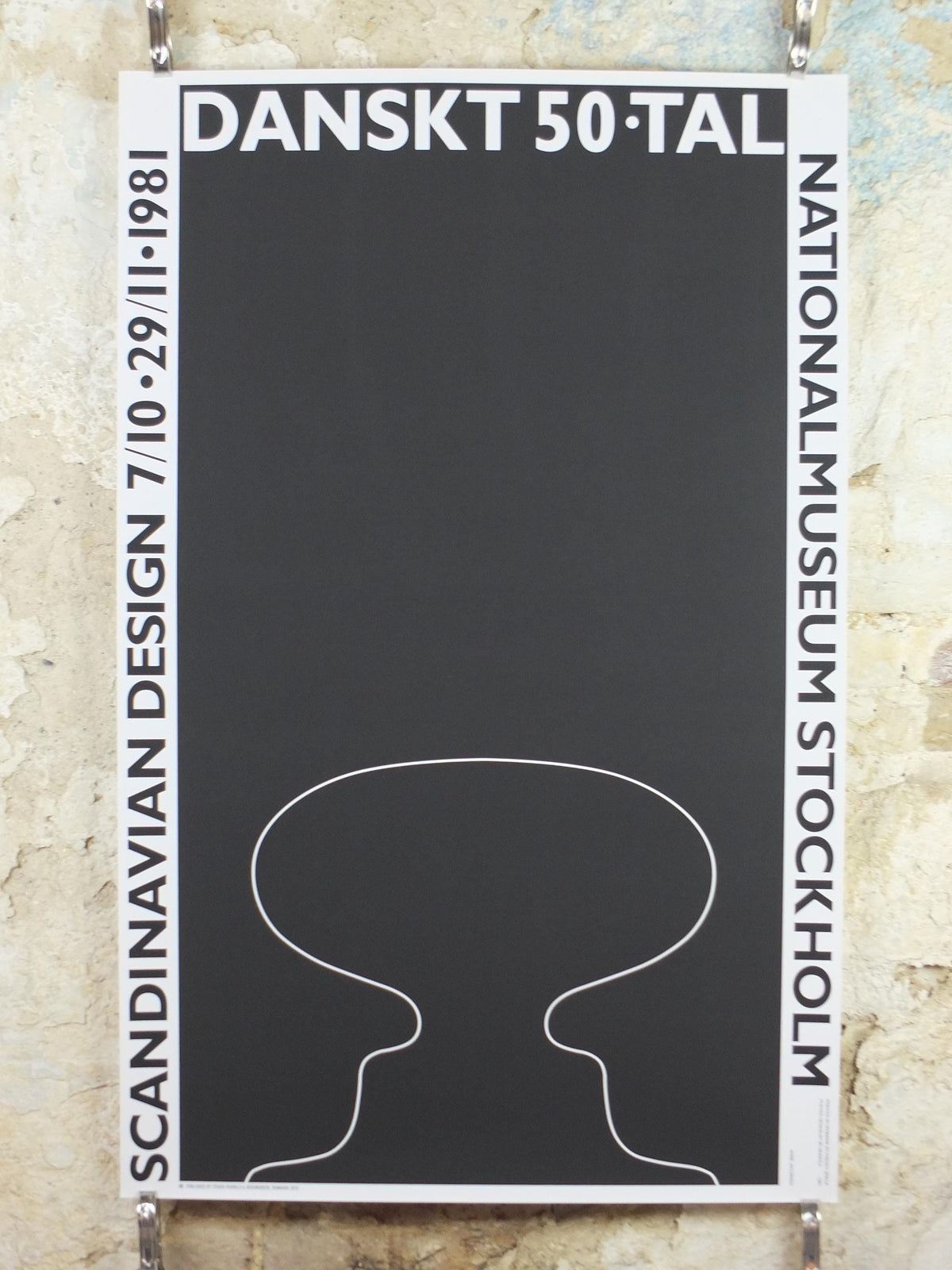 1981 Danish 1950s Design Poster, Arne Jacobsen, Scandanavian Modernist, Nationalmuseum Stockholm, wall art decor
