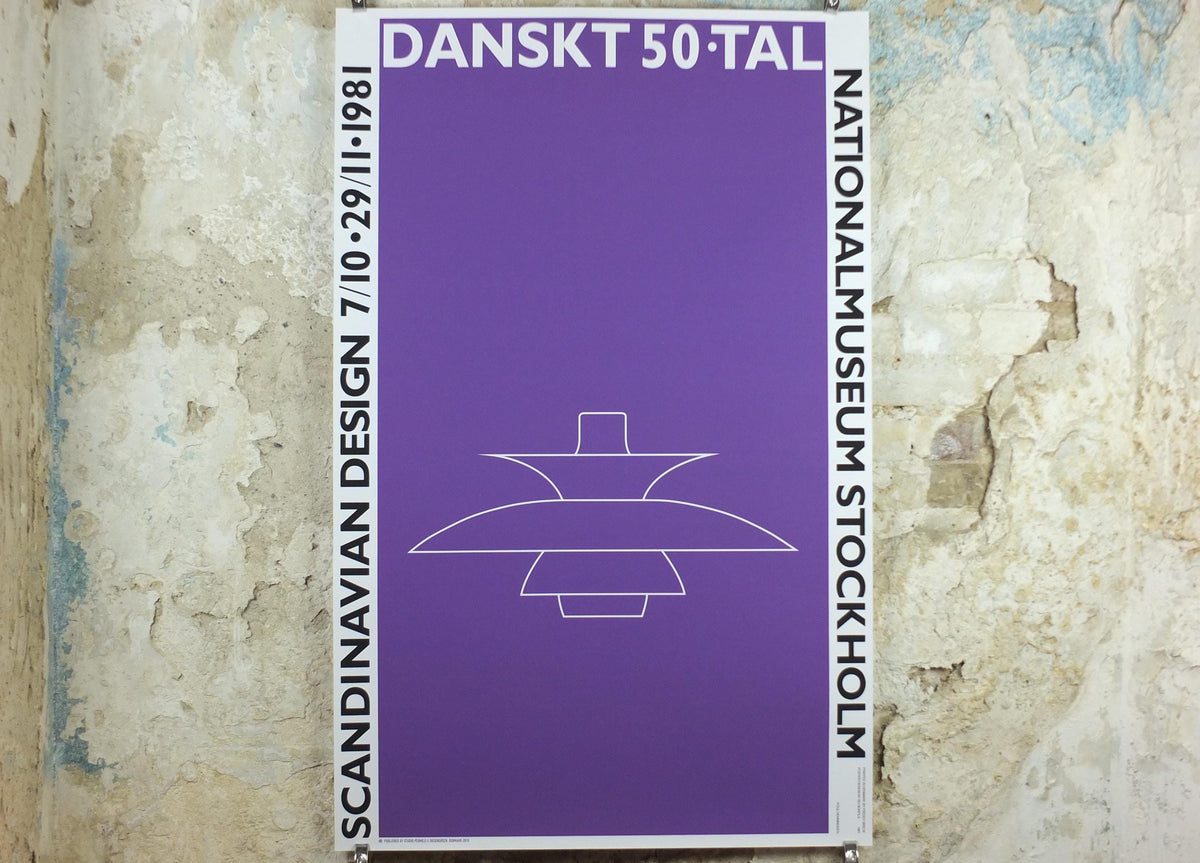 1981 Danish 1950s Design Poster, Paul Henningsen, Scandanavian Modernist, Nationalmuseum Stockholm, wall art decor