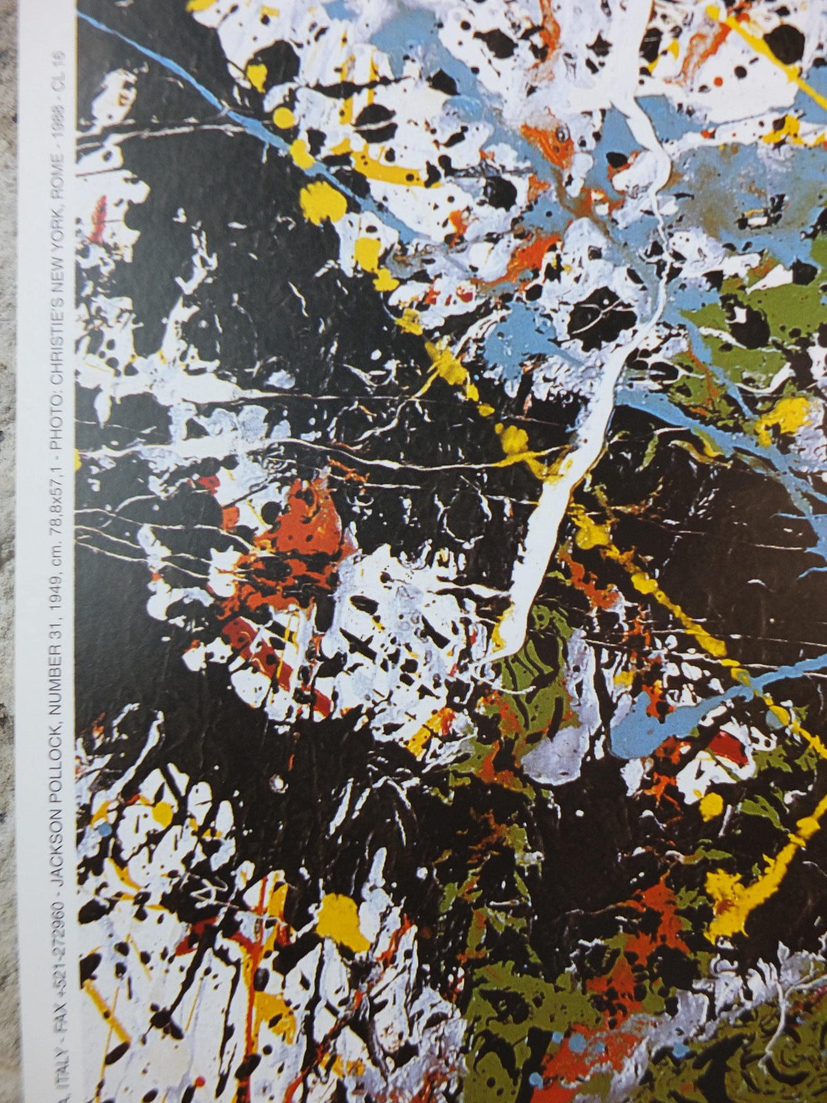 1988 Jackson Pollock Poster, Number 31 1949, #31, drip painting, abstract expressionism, gallery exhibition, wall art decor