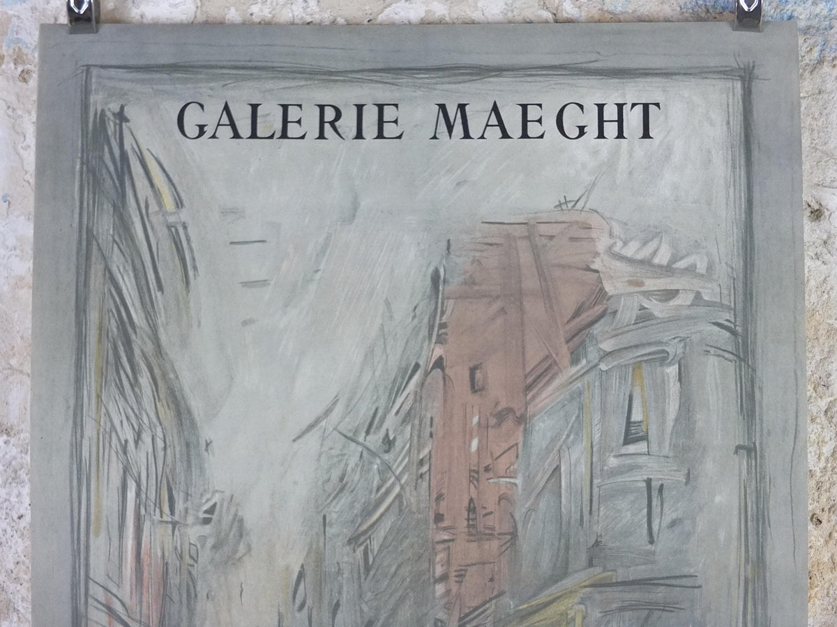 1990 Alberto Giacometti Poster, Rue d'Alesia, Galerie Maeght, Modernism, gallery exhibition, wall art decor