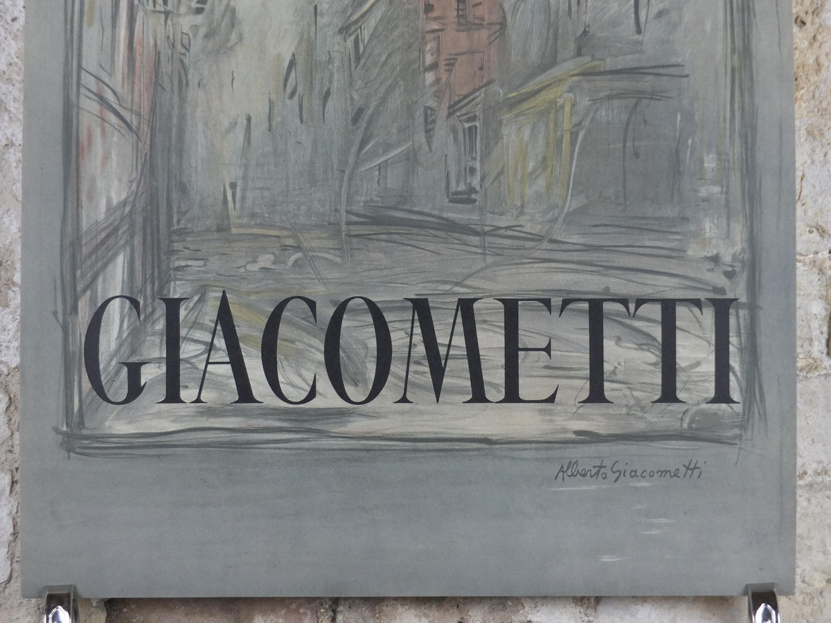 1990 Alberto Giacometti Poster, Rue d'Alesia, Galerie Maeght, Modernism, gallery exhibition, wall art decor