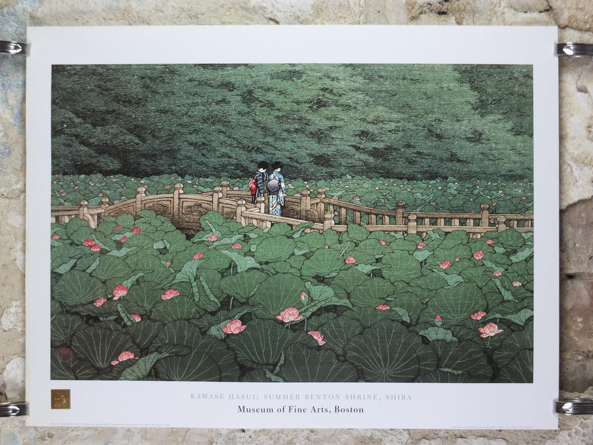 1998 Kawase Hasui Poster, Summer Benton Shrine Shiba 1929, Japanese Prints, Museum of Fine Arts Boston, gallery exhibition, wall art decor