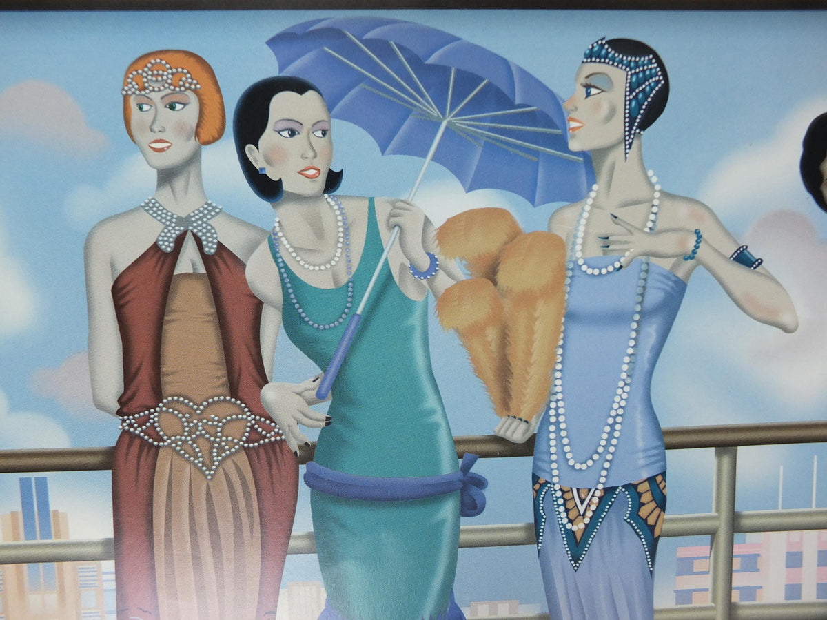 1998 Miami Beach Art Deco Weekend Poster, Ocean Drive, Miami Beach, by Hiram Henriquez, Art Deco Nouveau, wall art decor