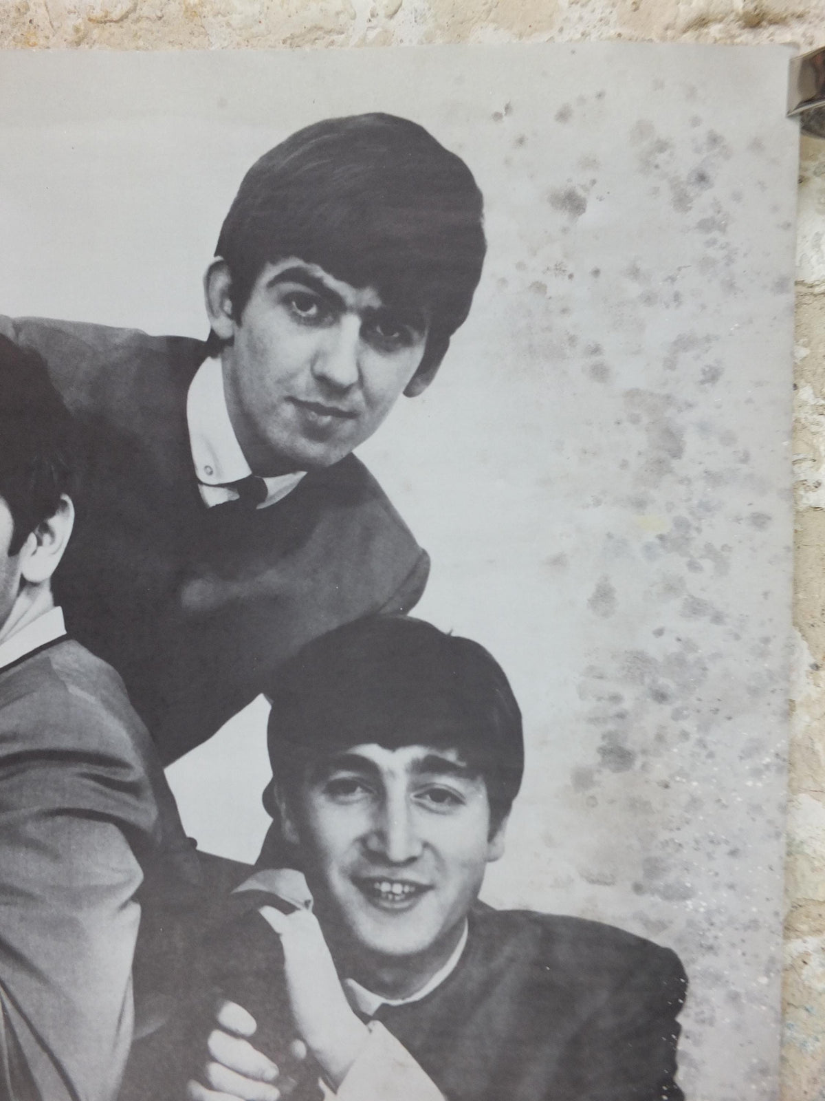 1960s Beatles Poster, Limited Edition, Topstar Portraits, Lennon Harrison McCartney Starr Apollo Marketing, edge foxing music wall art decor