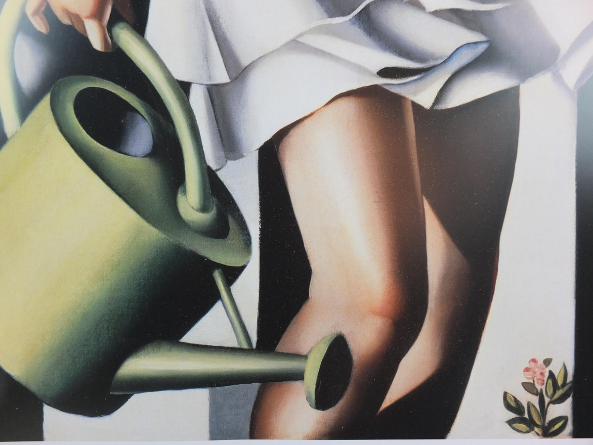 2004 Tamara de Lempicka Poster, Portrait of Miss Poum Rachou, Kizette Foxhall, girl with teddy bear, Art Deco Nouveau cubism, wall art decor
