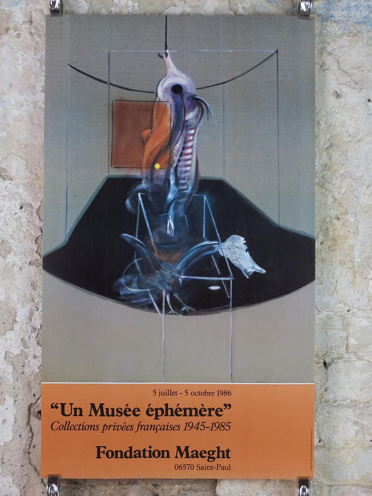 1986 Francis Bacon Poster, Bacon, Le Boeuf 1969, Fondation Maeght, Figurative Realism, gallery exhibition, wall art decor