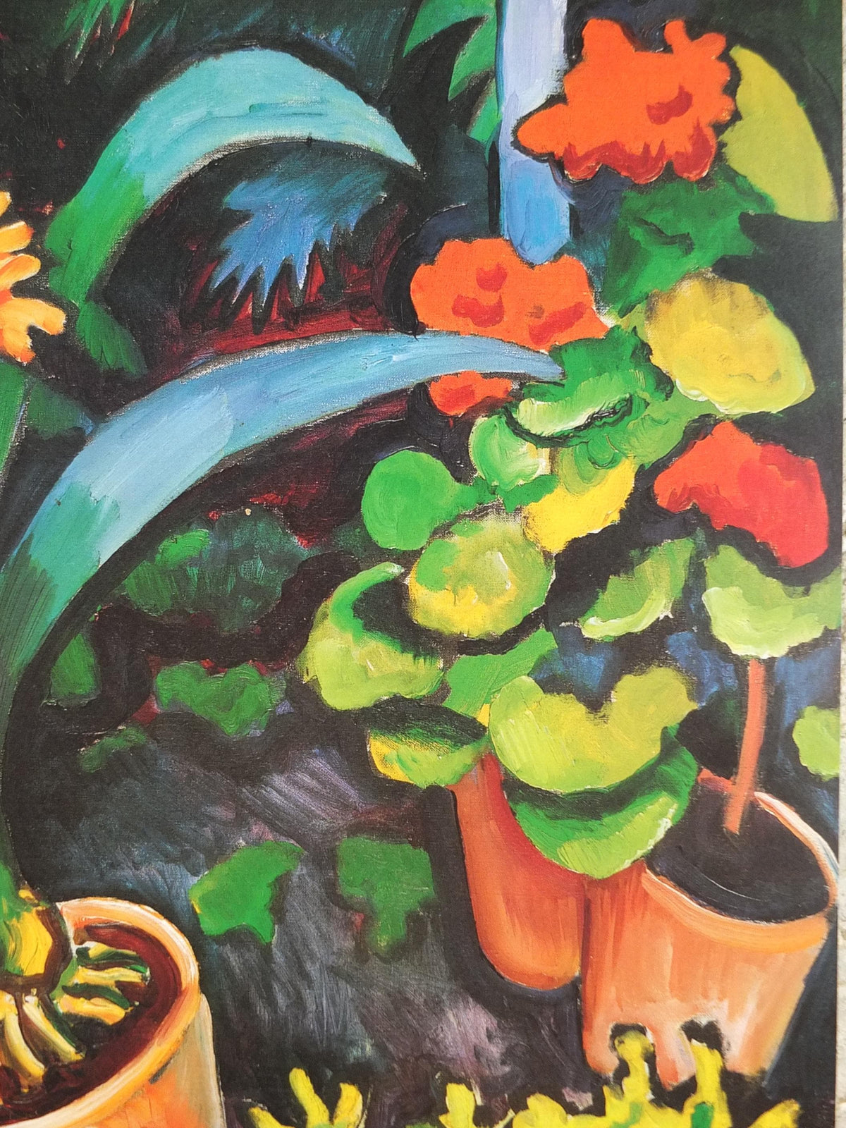 1990s August Macke Poster, Flowers in the Garden 1913, Blumen im Garten, Der Blaue Reiter, Expressionism gallery exhibition, wall art decor