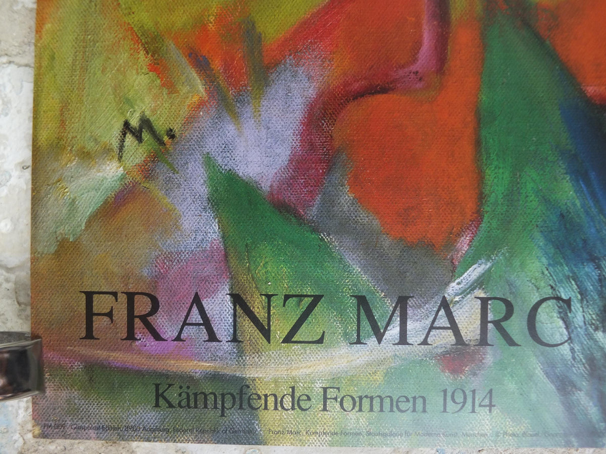 1990s Franz Marc Poster, Fighting Forms 1913, Kämpfende Formen, Der Blaue Reiter, Expressionism exhibition, wall art decor