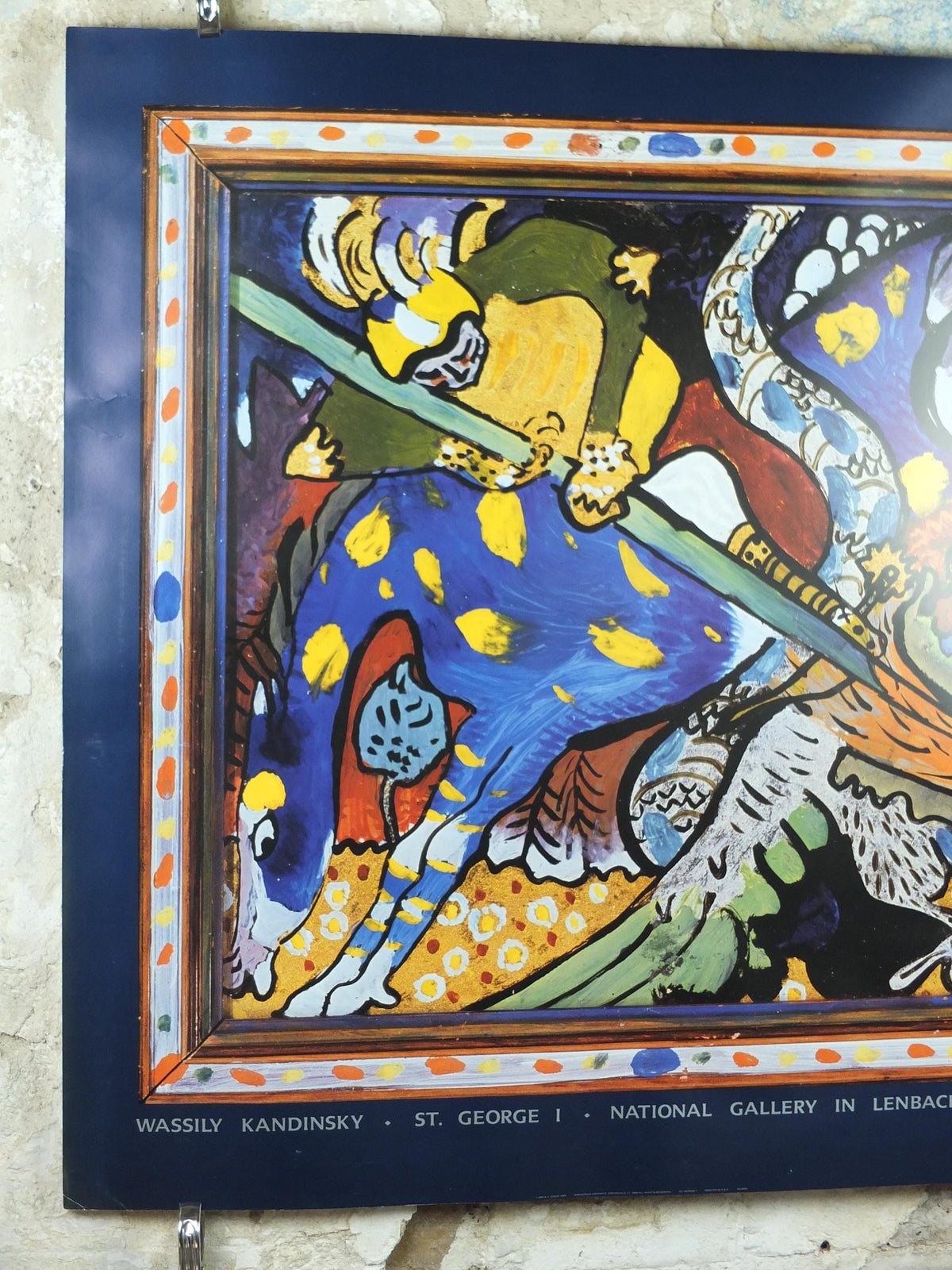 1988 Wassily Kandinsky Poster, St George I 1911, abstract art and expressionism, gallery exhibition wall art decor