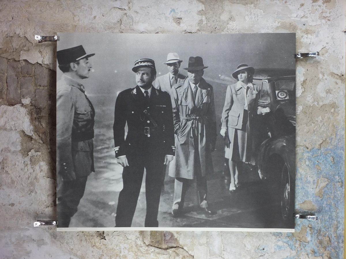 1987 Casablanca Poster, Final scene with Humphrey Bogart, large size, movie, film and cinema memorabila, wall art decor