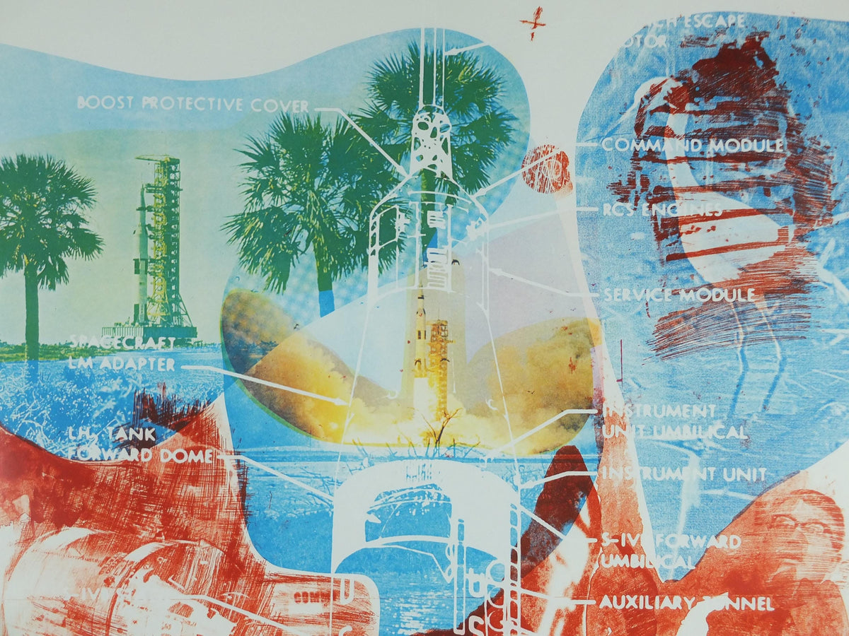 2018 Robert Rauschenberg Poster, Sky Garden 1969, The Moon, Louisiana Museum of Modern Art, pop art, gallery exhibition wall art decor