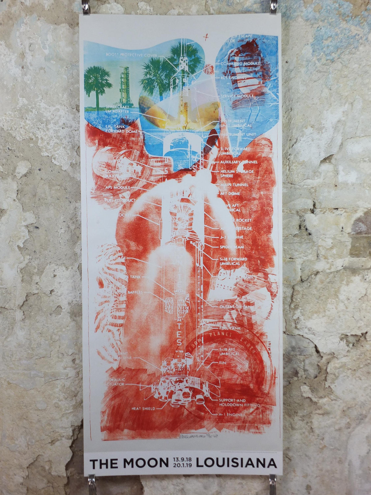 2018 Robert Rauschenberg Poster, Sky Garden 1969, The Moon, Louisiana Museum of Modern Art, pop art, gallery exhibition wall art decor
