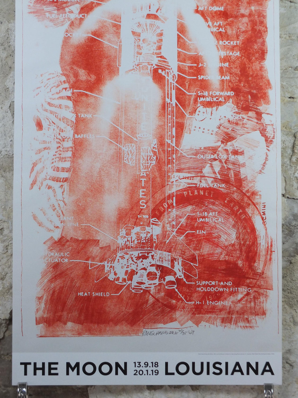 2018 Robert Rauschenberg Poster, Sky Garden 1969, The Moon, Louisiana Museum of Modern Art, pop art, gallery exhibition wall art decor
