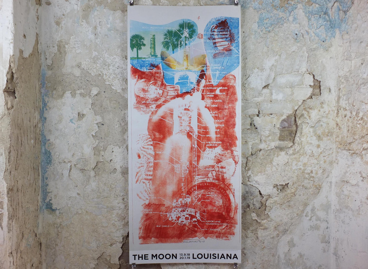 2018 Robert Rauschenberg Poster, Sky Garden 1969, The Moon, Louisiana Museum of Modern Art, pop art, gallery exhibition wall art decor
