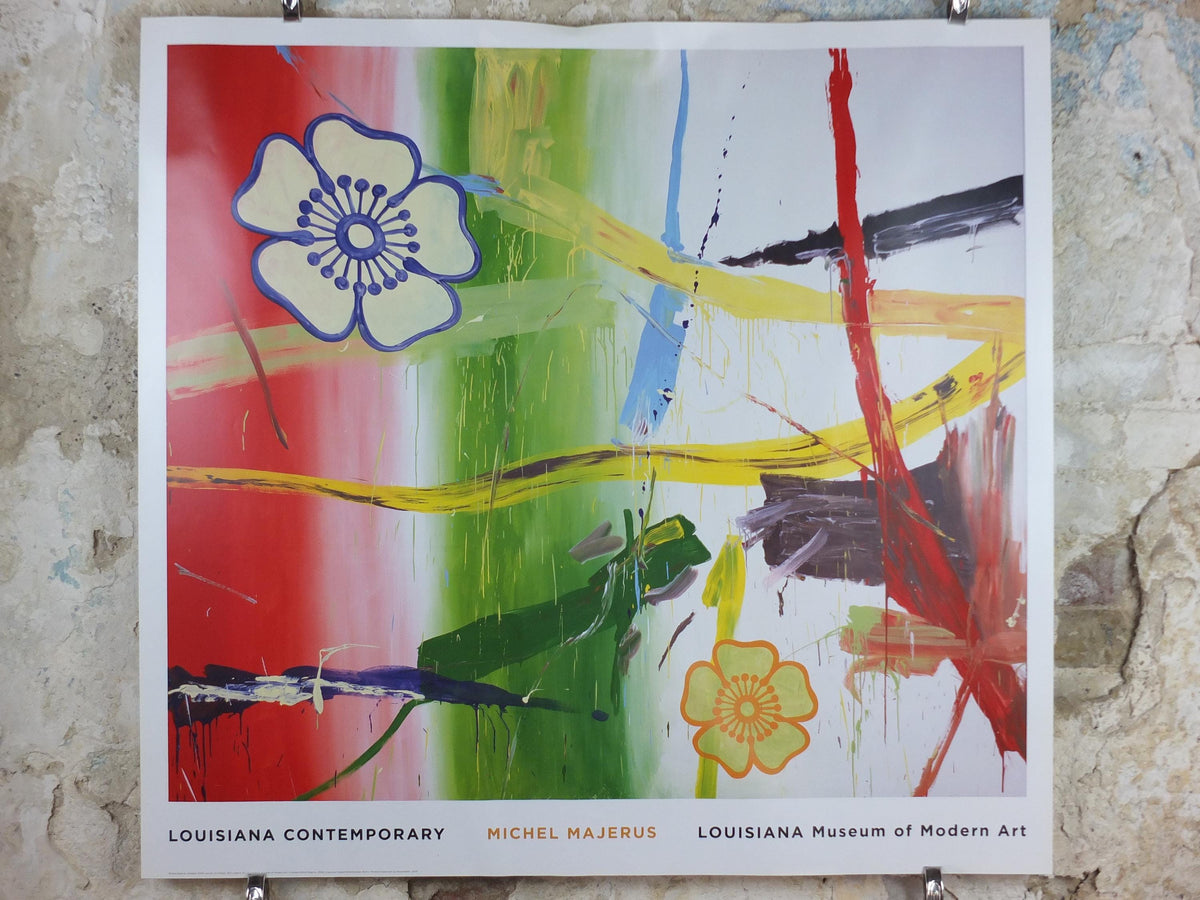 2000 Michel Majerus Poster, Untitled, Louisiana Museum of Modern Art, Abstract Expressionism, Pop Art, gallery exhibition wall art decor, Minimalism