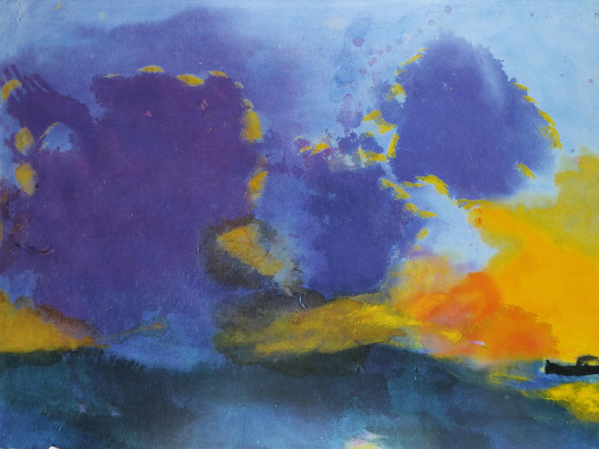 2014 Emil Nolde Poster, Sea with Light Violet Cloud, Berlin Succession, Die Brücke expressionist, Blaue Reiter, gallery wall art decor