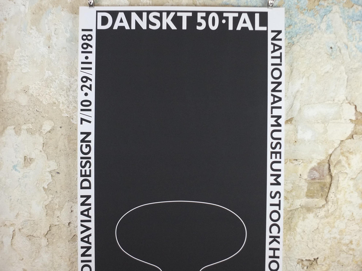 1981 Danish 1950s Design Poster, Arne Jacobsen, Scandanavian Modernist, Nationalmuseum Stockholm, wall art decor