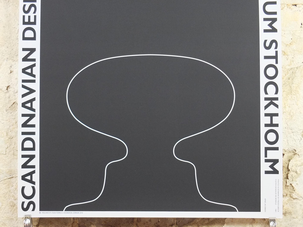 1981 Danish 1950s Design Poster, Arne Jacobsen, Scandanavian Modernist, Nationalmuseum Stockholm, wall art decor
