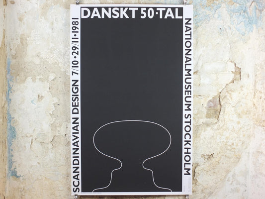 1981 Danish 1950s Design Poster, Arne Jacobsen, Scandanavian Modernist, Nationalmuseum Stockholm, wall art decor