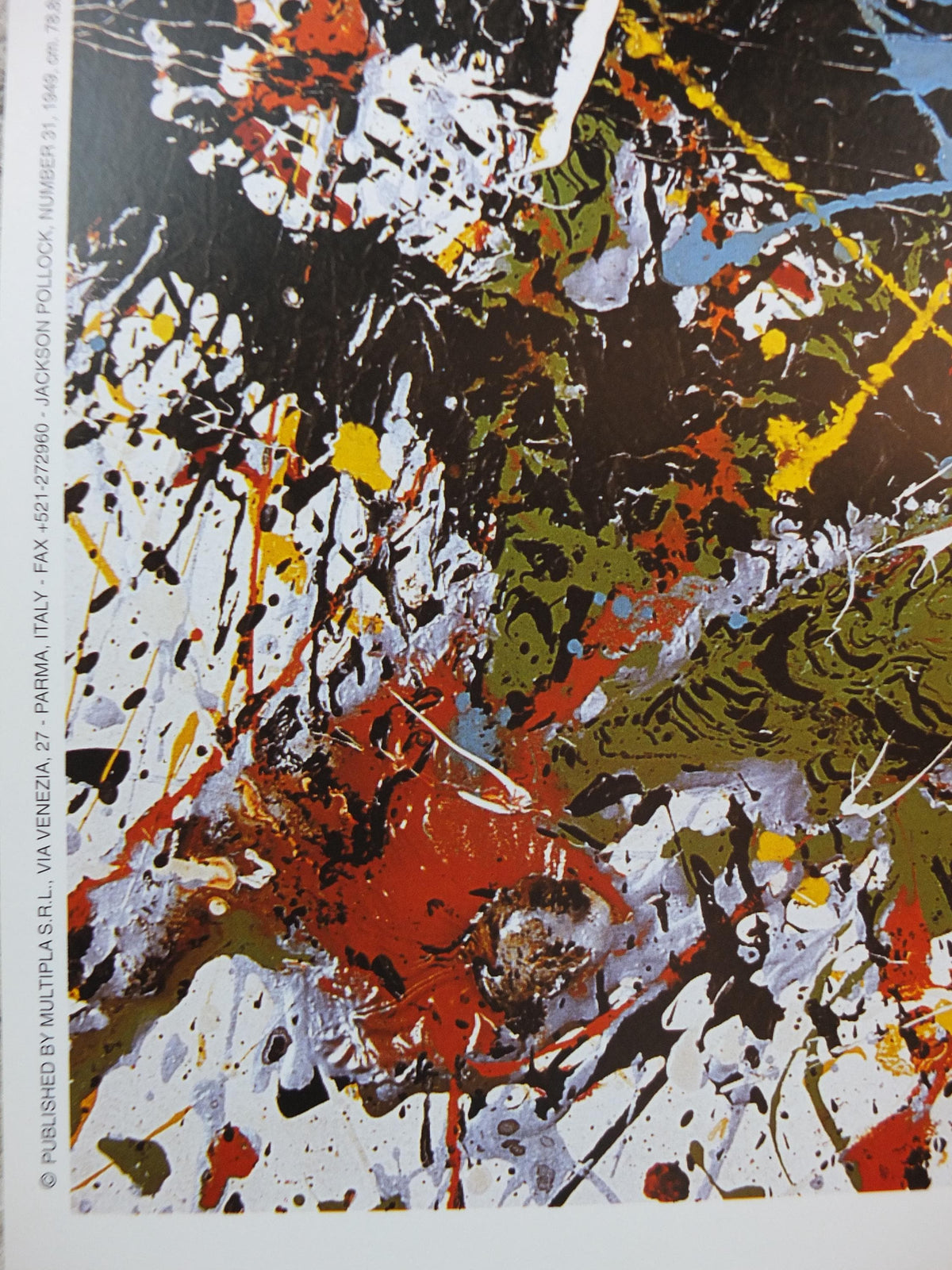 1988 Jackson Pollock Poster, Number 31 1949, #31, drip painting, abstract expressionism, gallery exhibition, wall art decor