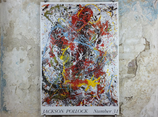 1988 Jackson Pollock Poster, Number 31 1949, #31, drip painting, abstract expressionism, gallery exhibition, wall art decor