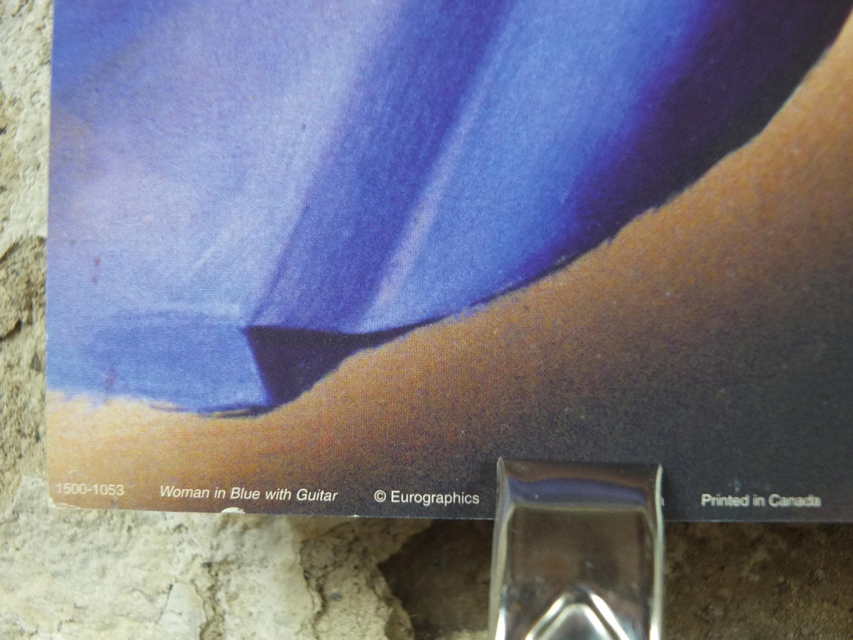 2001 Tamara de Lempicka Poster, Woman in Blue with Guitar 1929, Art Deco Nouveau cubism neoclassical gallery exhibition, wall art decor