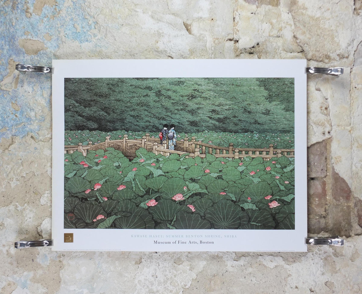 1998 Kawase Hasui Poster, Summer Benton Shrine Shiba 1929, Japanese Prints, Museum of Fine Arts Boston, gallery exhibition, wall art decor