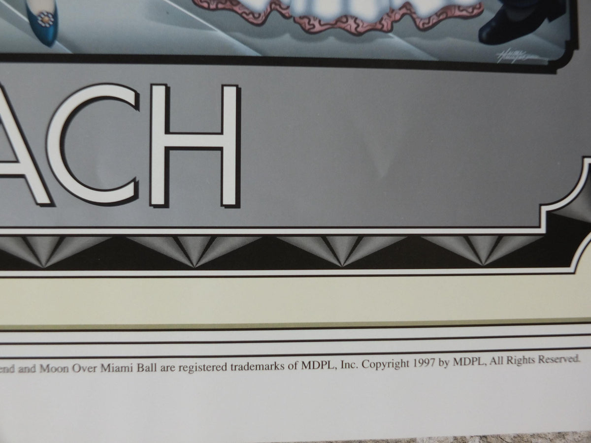 1998 Miami Beach Art Deco Weekend Poster, Ocean Drive, Miami Beach, by Hiram Henriquez, Art Deco Nouveau, wall art decor
