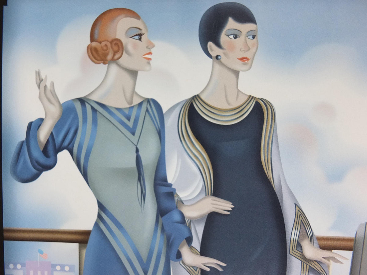 1998 Miami Beach Art Deco Weekend Poster, Ocean Drive, Miami Beach, by Hiram Henriquez, Art Deco Nouveau, wall art decor