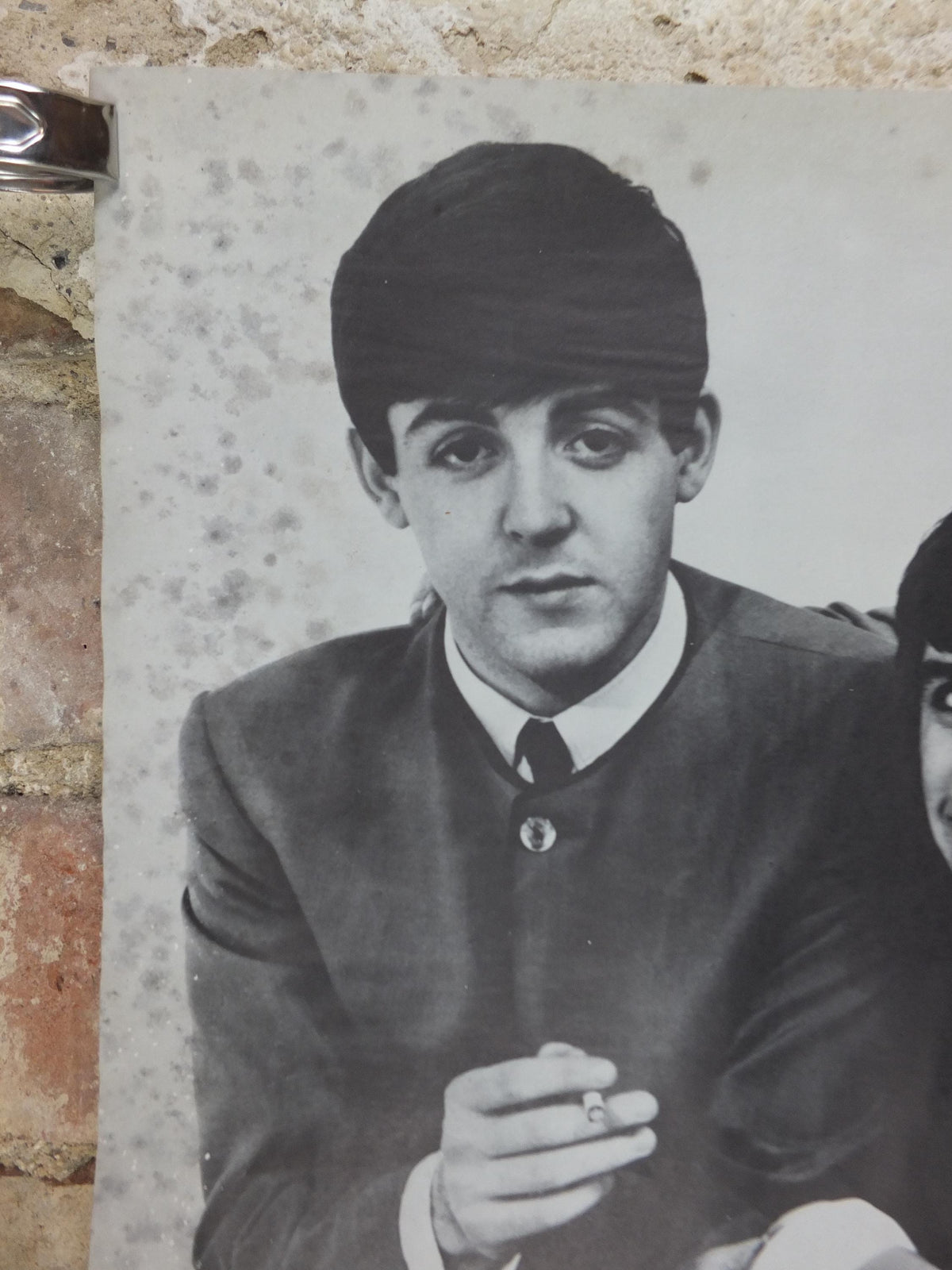 1960s Beatles Poster, Limited Edition, Topstar Portraits, Lennon Harrison McCartney Starr Apollo Marketing, edge foxing music wall art decor