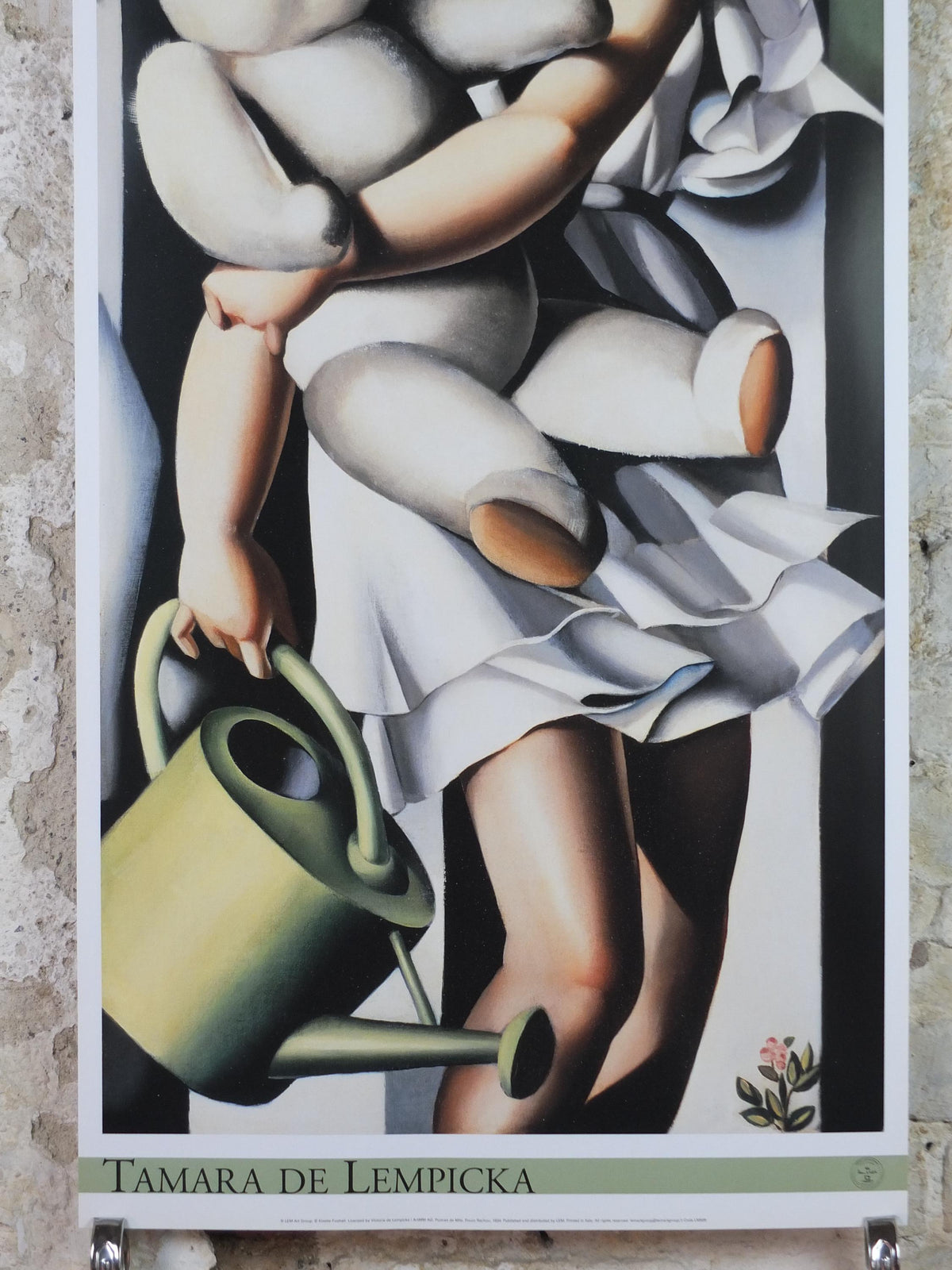 2004 Tamara de Lempicka Poster, Portrait of Miss Poum Rachou, Kizette Foxhall, girl with teddy bear, Art Deco Nouveau cubism, wall art decor