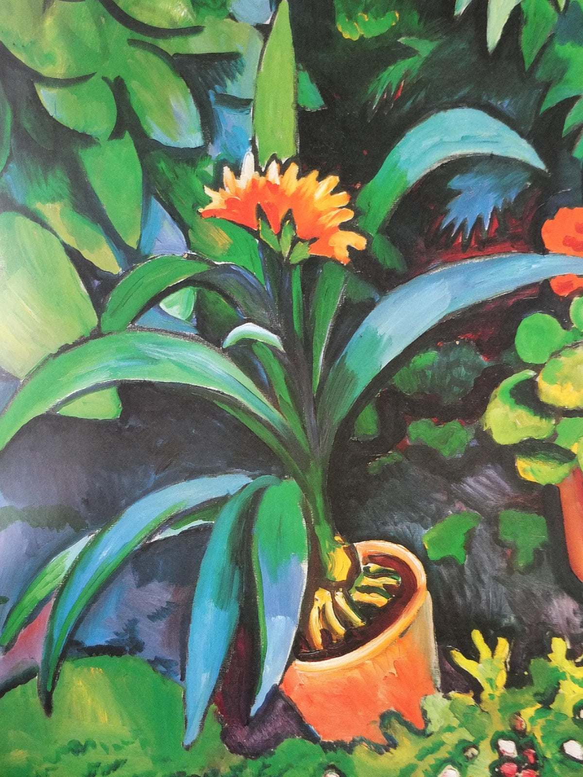 1990s August Macke Poster, Flowers in the Garden 1913, Blumen im Garten, Der Blaue Reiter, Expressionism gallery exhibition, wall art decor