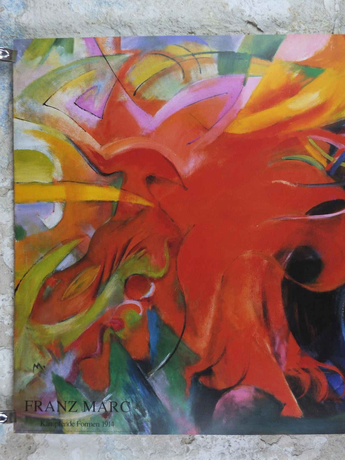 1990s Franz Marc Poster, Fighting Forms 1913, Kämpfende Formen, Der Blaue Reiter, Expressionism exhibition, wall art decor