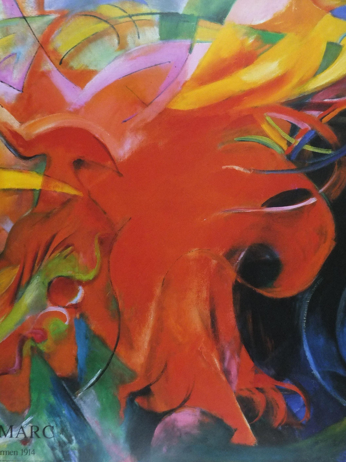 1990s Franz Marc Poster, Fighting Forms 1913, Kämpfende Formen, Der Blaue Reiter, Expressionism exhibition, wall art decor